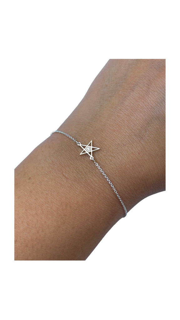 Brățară cu lanț ”Lucky Star”. Argint, zirconiu transparent